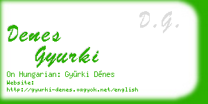 denes gyurki business card
