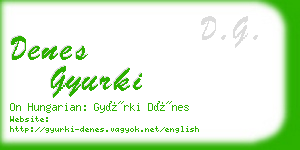 denes gyurki business card